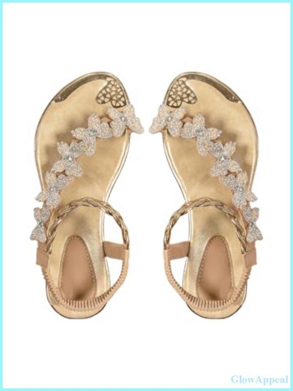 Rhinestone Slingback Flat Sandals Sparkly Slip On Dressy